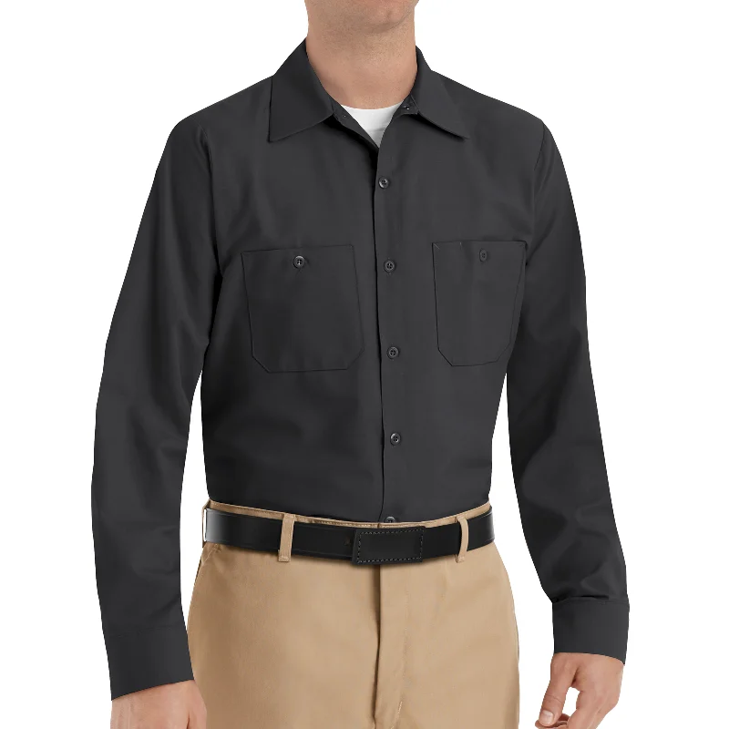 Men's Graphic - Printed Casual Shirts with Pop - Culture References for a Fun and Stylish LookRed Kap Men's Industrial Long Sleeve Work Shirt
