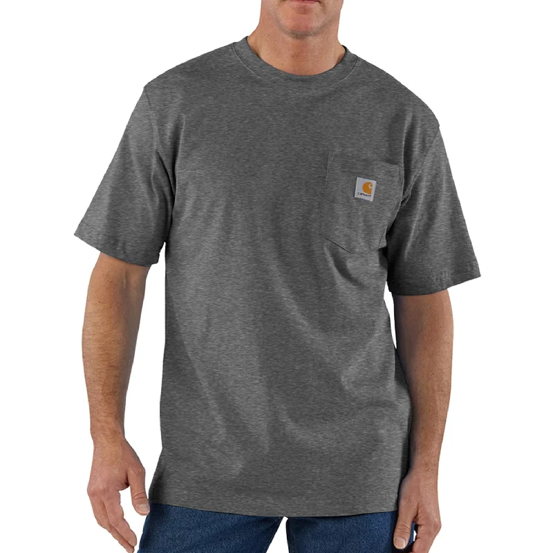 Men's Slim - Fit Printed Floral Casual Shirts in Pastel Colors for a Spring - Inspired VibeCarhartt Men's Short Sleeve Pocket T-Shirt_Carbon Heather