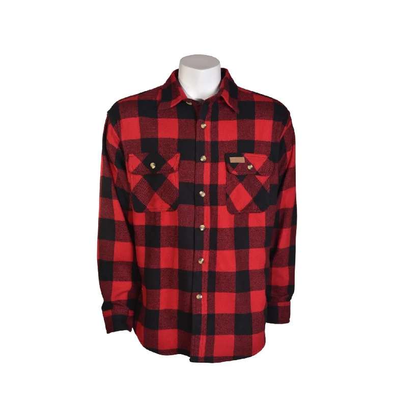 Plus Size Men's Plaid Flannel Casual Shirts in Earth Tones for a Cozy Fall OutfitHickory Shirt Co. Men's Button-Down Long Sleeve Flannel Shirt