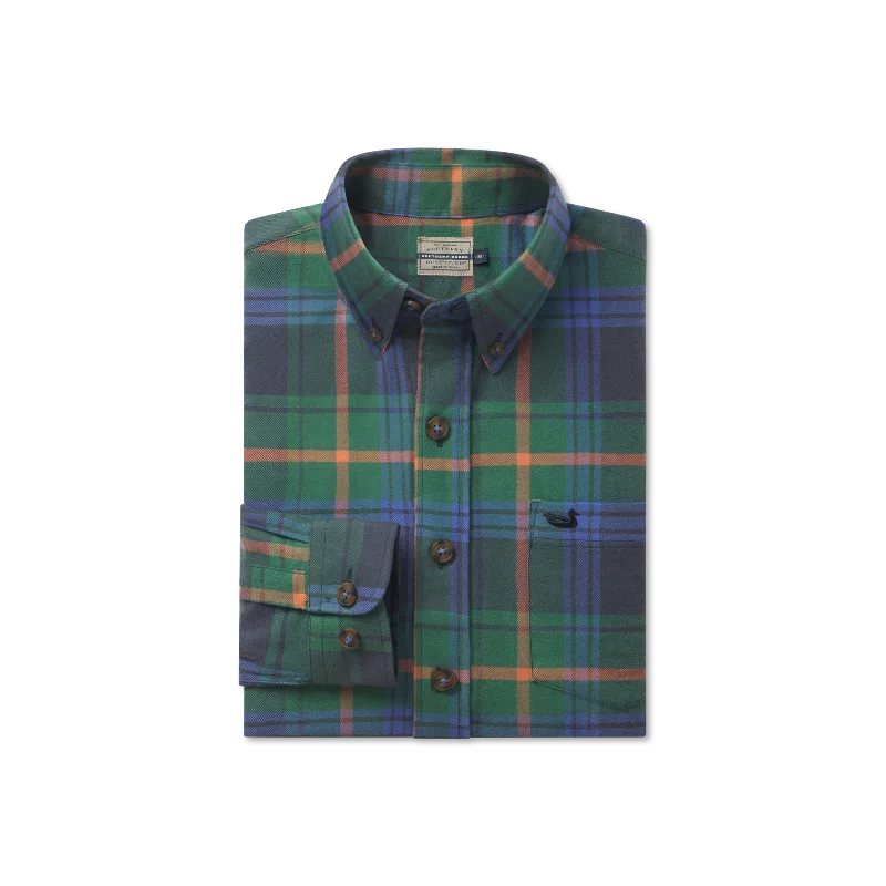 Men's Linen Blend Casual Shirts with Roll - Up Sleeves for a Summer Beach LookYouth Sussex Plaid Flannel