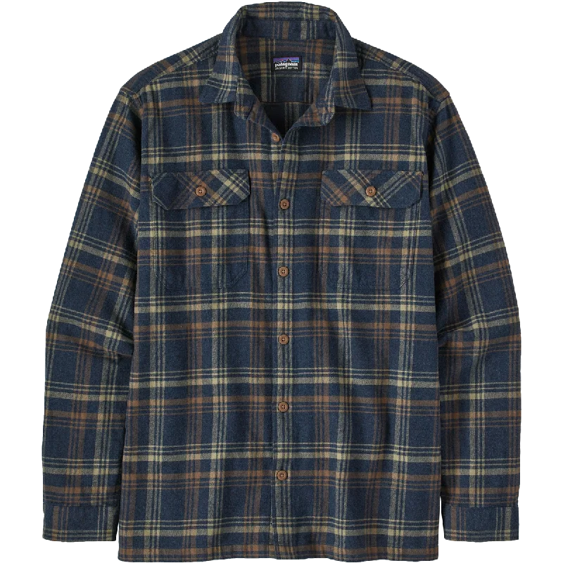 Men's Long - Line Oversized Casual Shirts in Dark Gray for a Relaxed and Modern LookMen's Long Sleeve Organic Cotton Fjord Flannel