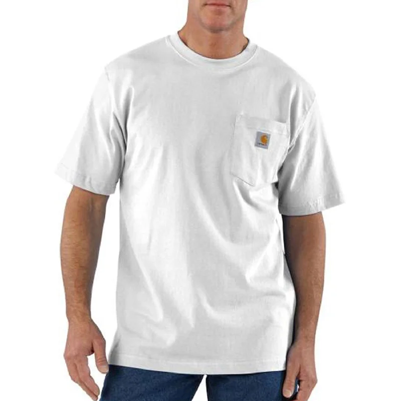 Men's Stretch - Fabric Casual Shirts in Navy Blue for a Comfortable and Flexible FitCarhartt Men's Short Sleeve Pocket T-Shirt_White