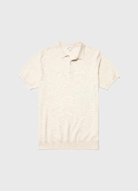 Men's quick - dry polo shirts for water sports activitiesMen's Knit Polo Shirt in Ecru