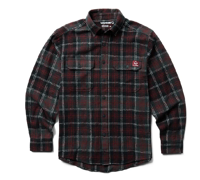 Men's Moisture - Wicking Performance Fabric Casual Shirts for Outdoor ActivitiesWolverine Men's Glacier Heavyweight Long Sleeve Flannel Shirt