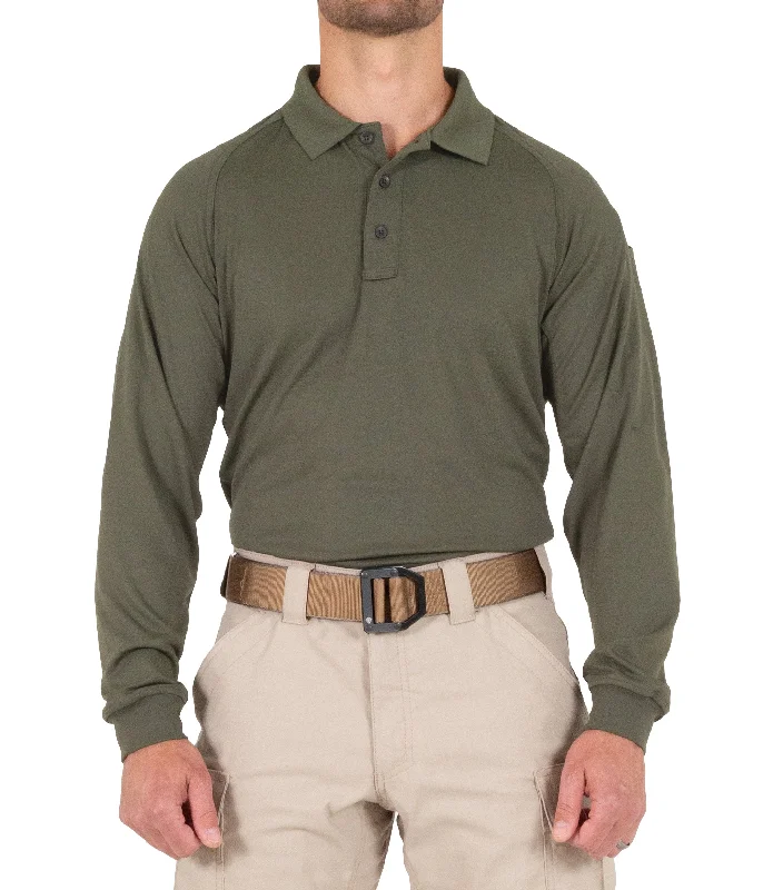 Men's Stretch - Fabric Casual Shirts in Navy Blue for a Comfortable and Flexible FitMen's Performance Long Sleeve Polo