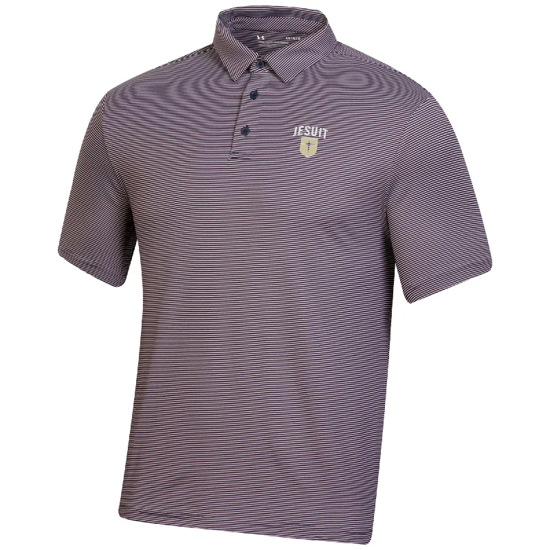 Men's long sleeve classic fit polo shirts with embroidered logosUnder Armour Men's T2 Green Bridge Stripe Polo