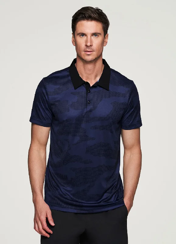 Men's Distressed Denim Casual Shirts with Frayed Edges for a Trendy and Rugged LookStay On Course Camo Polo