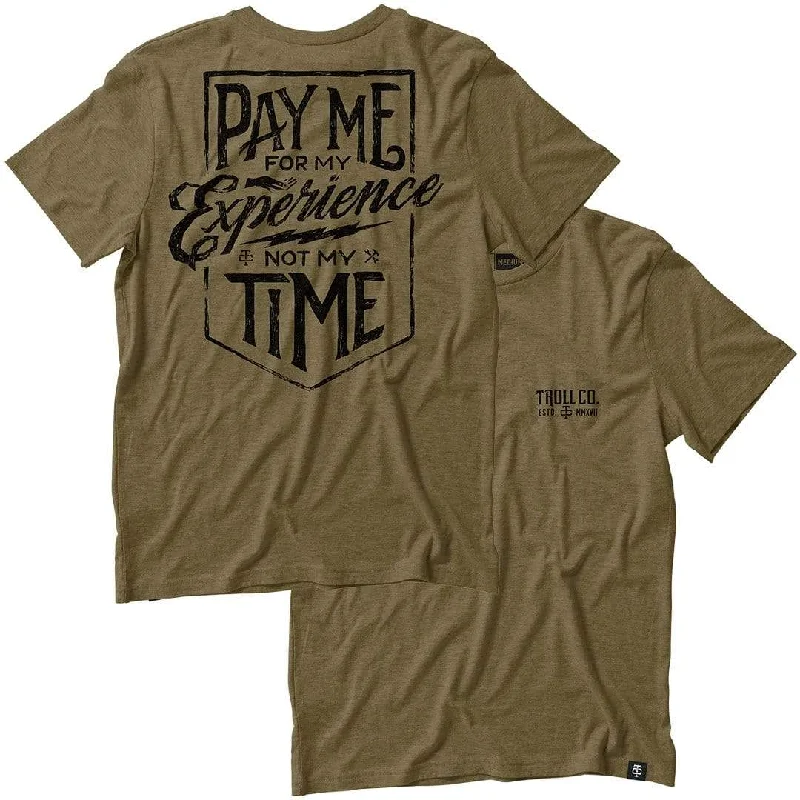 Men's Embroidered Detail Casual Shirts in Beige for a Touch of EleganceTroll Co. Men's "Pay Me for My Experience Not My Time" Short Sleeve T-Shirt