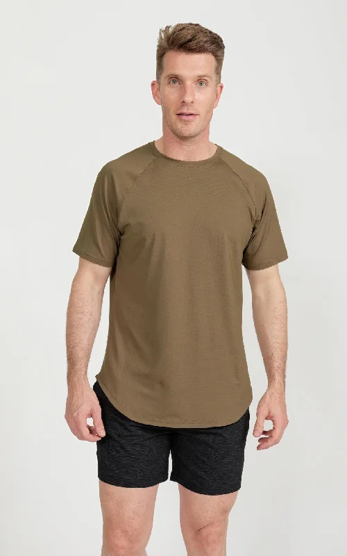 Men's Two - Tone Contrast Panel Casual Shirts in White and Navy for a Stylish and Eye - Catching DesignMen's Lux-Tech Shirt in Military Olive