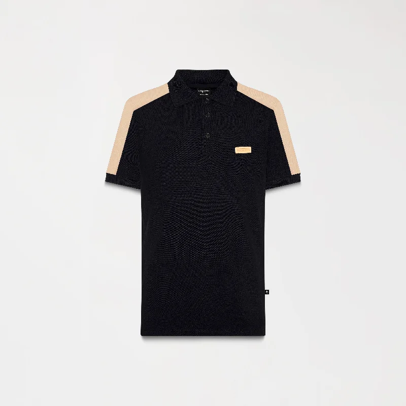 Men's jacquard woven polo shirts with intricate designsBUNDOR POLO MEN BLACK