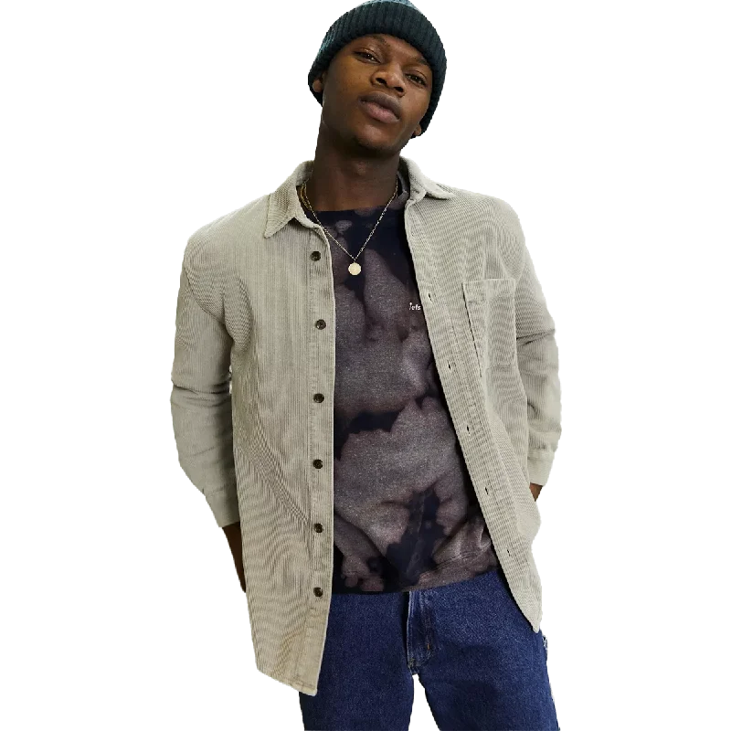 Men's Distressed Denim Casual Shirts with Frayed Edges for a Trendy and Rugged LookMen's Corduroy Shirt