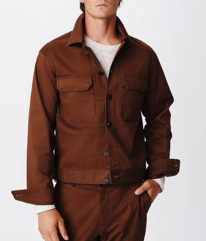 Men's Tailored Fit Checkered Casual Shirts in Multicolor for a Smart - Casual EnsembleCotton Twill Cargo Pocket Jacket - Pecan Brown
