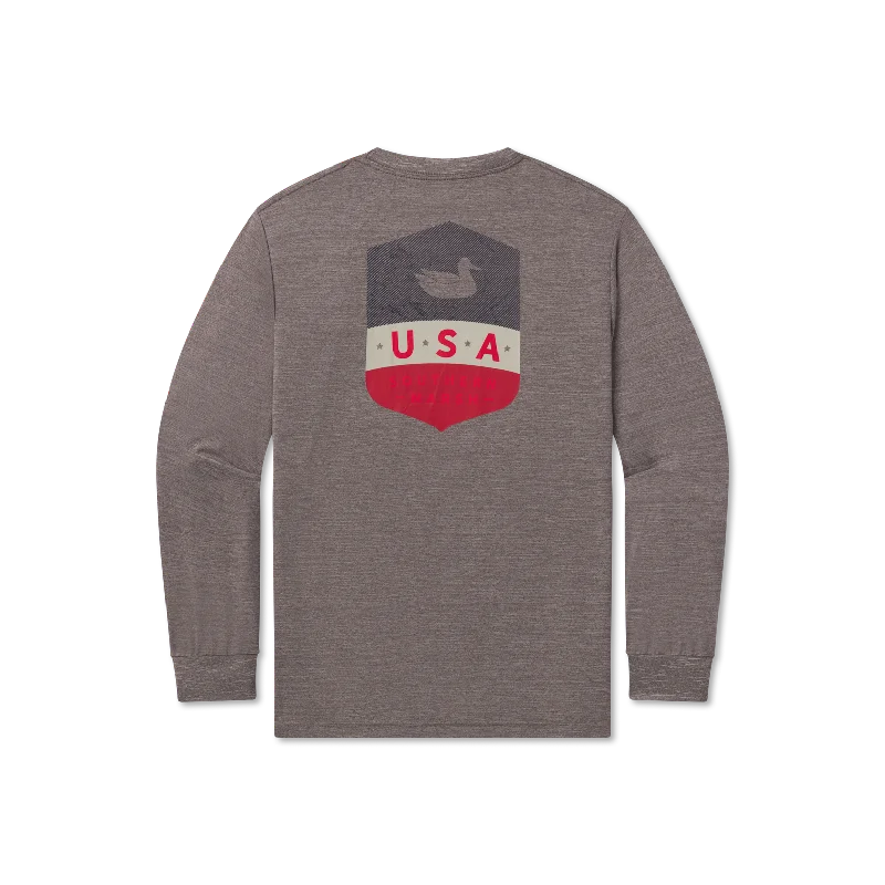 Plus Size Men's Plaid Flannel Casual Shirts in Earth Tones for a Cozy Fall OutfitFieldTec™ Heathered Performance Tee - Liberty - Long Sleeve