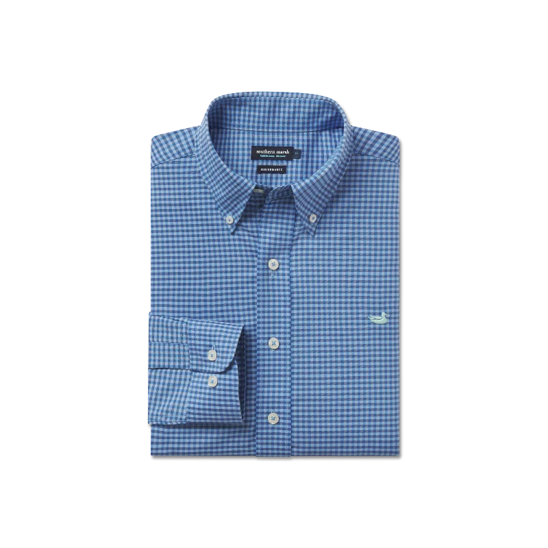 Men's Embroidered Detail Casual Shirts in Beige for a Touch of EleganceGreene Performance Check Dress Shirt
