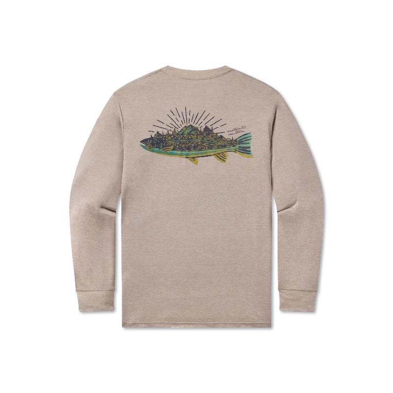 Men's Distressed Denim Casual Shirts with Frayed Edges for a Trendy and Rugged LookFieldTec™ Heathered Performance Tee - Speckled Sunset - Long Sleeve