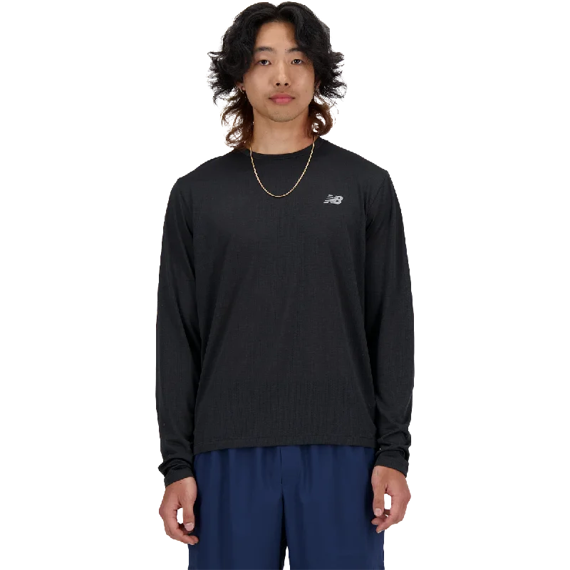 Men's Distressed Denim Casual Shirts with Frayed Edges for a Trendy and Rugged LookMen's NB Athletics Run Long Sleeve