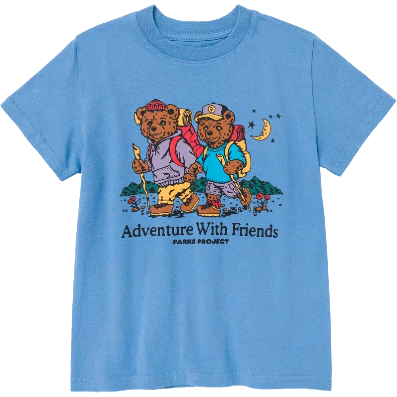 Men's Short - Sleeve Linen Casual Shirts in Light Khaki for a Breathable Summer OptionYouth Adventure With Friends Bear Tee