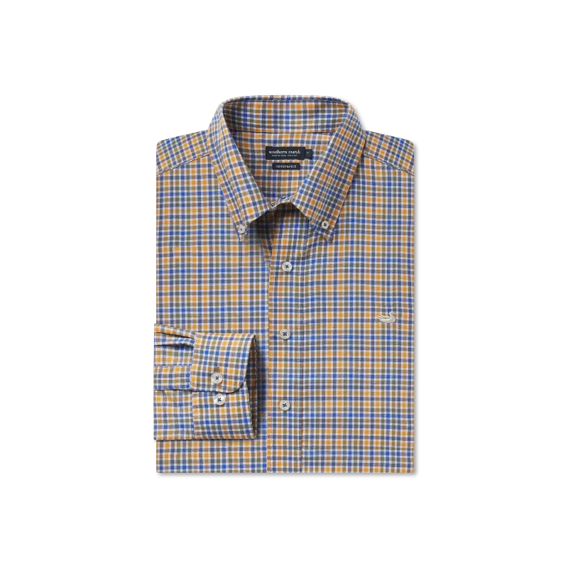 Men's Tailored Fit Checkered Casual Shirts in Multicolor for a Smart - Casual EnsembleBaker Performance Gingham Dress Shirt