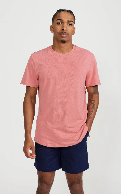 Men's Organic Cotton Casual Shirts with a Soft Handfeel for Everyday ComfortMen's Pima Split-Hem Tee in Rose
