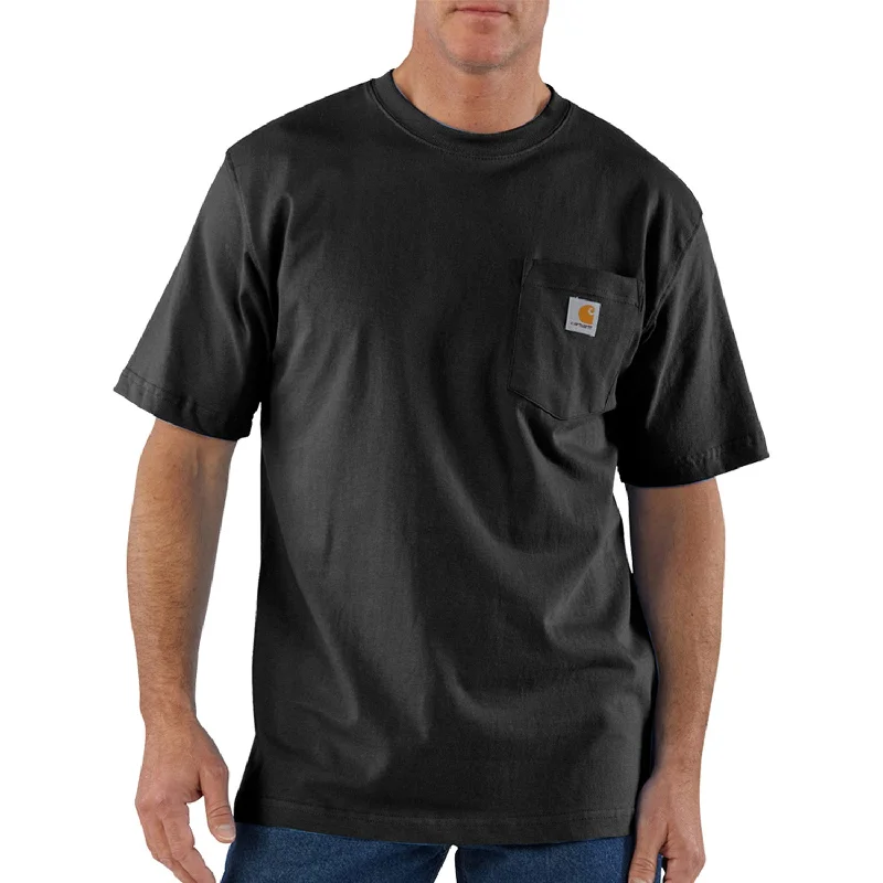 Men's Thermal - Lined Casual Shirts in Black for Added Warmth in Cold WeatherCarhartt Men's Short Sleeve Pocket T-Shirt_Black
