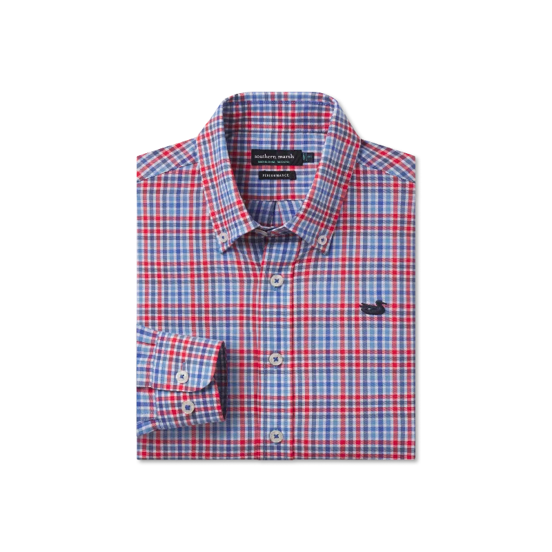 Men's Stretch - Fabric Casual Shirts in Navy Blue for a Comfortable and Flexible FitYouth Blount Performance Dress Shirt