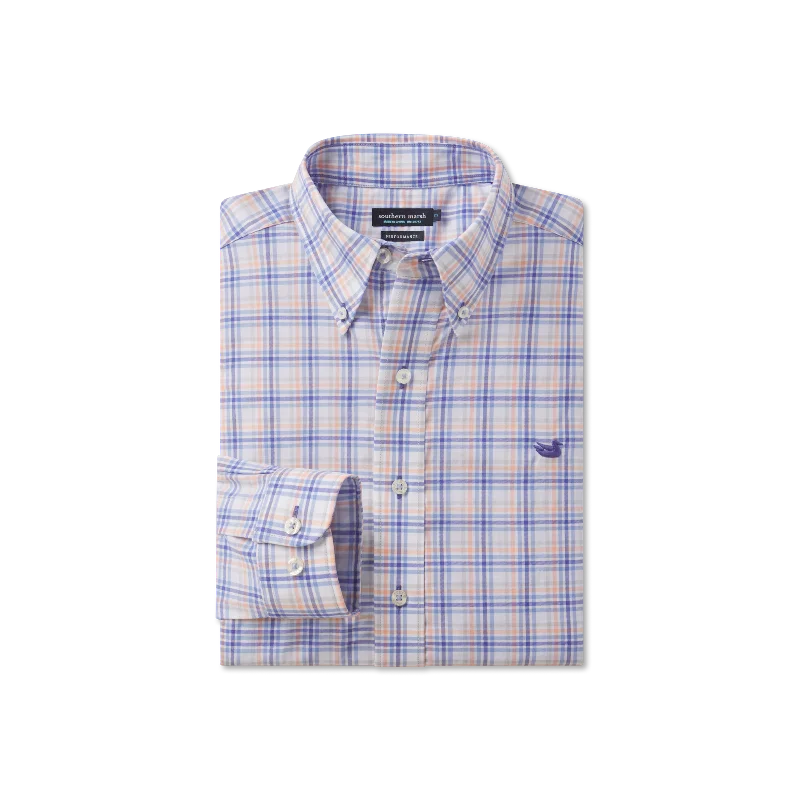 Men's Linen Blend Casual Shirts with Roll - Up Sleeves for a Summer Beach LookPutnam Performance Windowpane Dress Shirt