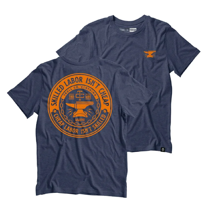 Men's Linen Blend Casual Shirts with Roll - Up Sleeves for a Summer Beach LookTroll Co. Men's "Skilled Labor Isn't Cheap" Graphic T-Shirt