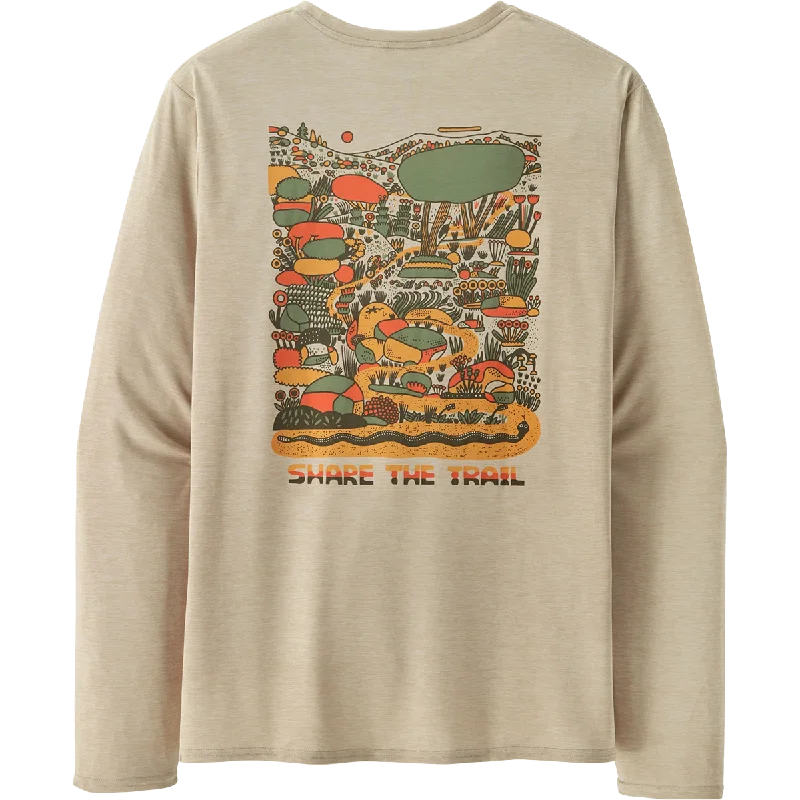 Men's Embroidered Detail Casual Shirts in Beige for a Touch of EleganceMen's Long-Sleeved Capilene Cool Daily Graphic Shirt - Lands