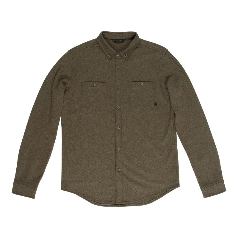 Men's Linen Blend Casual Shirts with Roll - Up Sleeves for a Summer Beach LookMen's Hammil Merino Wool Flannel Shirt