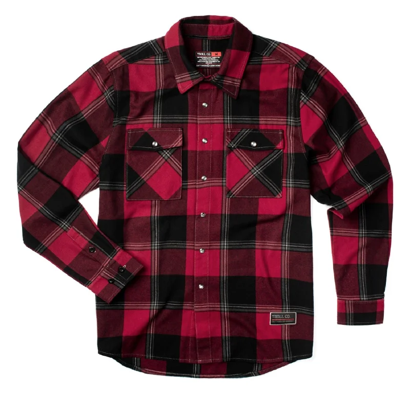 Plus Size Men's Plaid Flannel Casual Shirts in Earth Tones for a Cozy Fall OutfitTroll Co. Men's Gridlock Button-Down Flannel Work Shirt