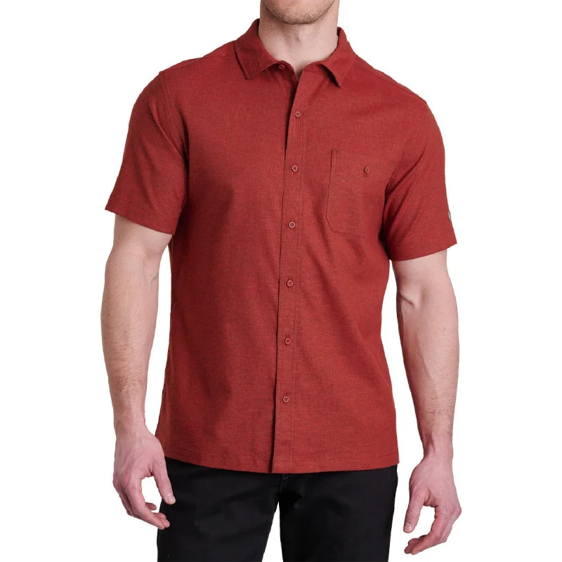 Men's Stretch - Fabric Casual Shirts in Navy Blue for a Comfortable and Flexible FitKÜHL Men's Getaway UPF30 Button-Down Short Sleeve Work Shirt