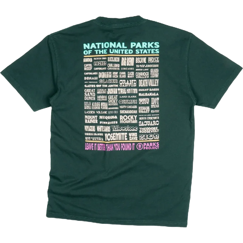 Men's Sustainable Recycled Material Casual Shirts for Eco - Conscious ConsumersMen's National Parks Lineup Pocket Tee
