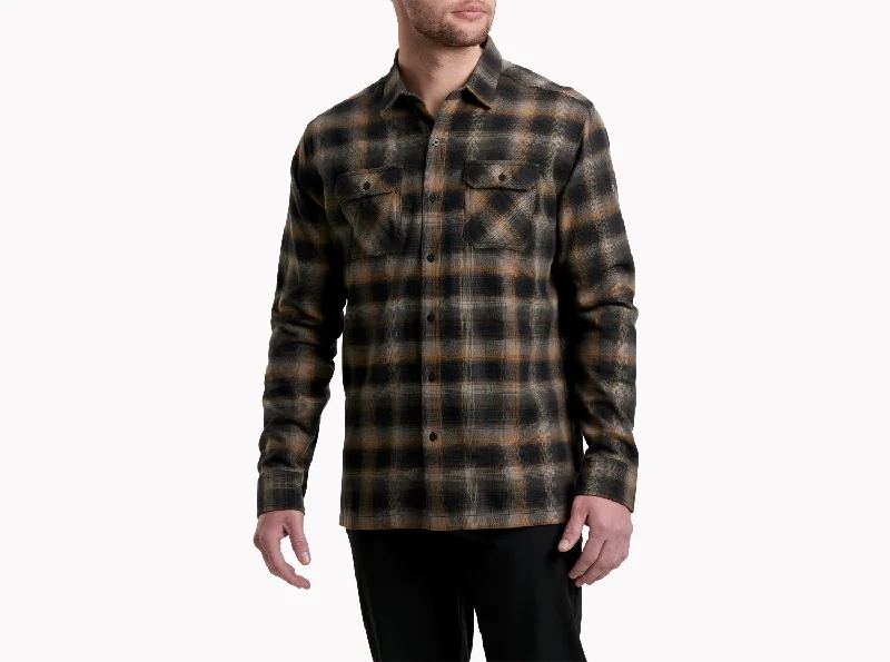 Plus Size Men's Plaid Flannel Casual Shirts in Earth Tones for a Cozy Fall OutfitKÜHL Men's Dillingr™ Flannel Long Sleeve Work Shirt