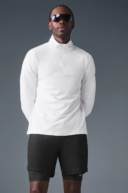Men's Graphic - Printed Casual Shirts with Pop - Culture References for a Fun and Stylish LookConquer 1/4 Zip Reform Long Sleeve - White