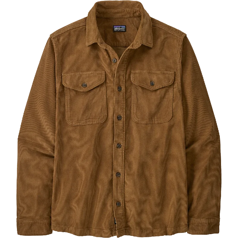 Men's Two - Tone Contrast Panel Casual Shirts in White and Navy for a Stylish and Eye - Catching DesignMen's Corduroy Shirt