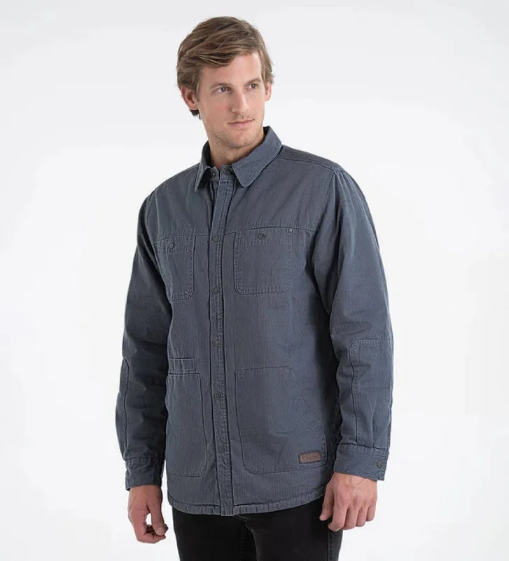 Men's Short - Sleeve Linen Casual Shirts in Light Khaki for a Breathable Summer OptionThorogood Men's Crafted Herringbone Utility Snap Shirt Jac