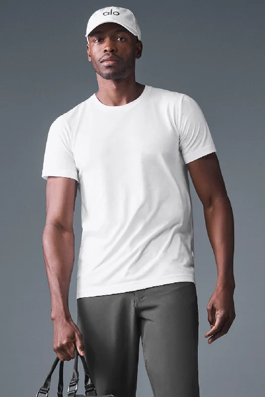 Men's Sustainable Recycled Material Casual Shirts for Eco - Conscious ConsumersTriumph Tee - White
