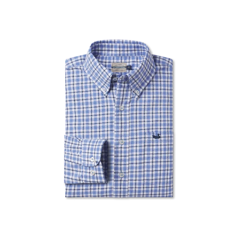 Men's Two - Tone Contrast Panel Casual Shirts in White and Navy for a Stylish and Eye - Catching DesignOak Grove Washed Gingham Dress Shirt