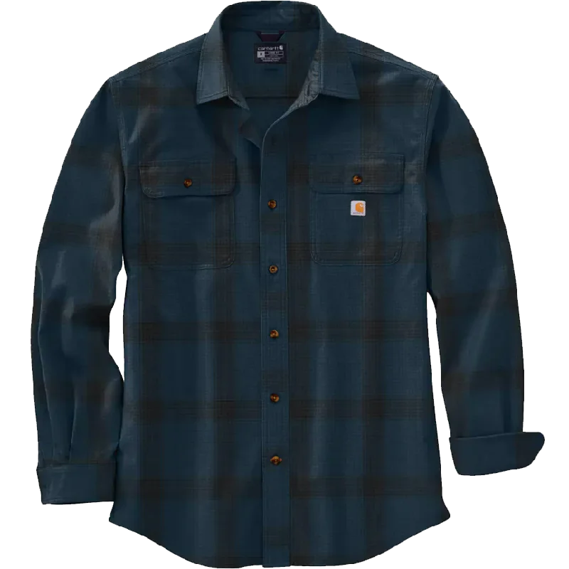 Men's Distressed Denim Casual Shirts with Frayed Edges for a Trendy and Rugged LookMen's Loose Fit Heavyweight Flannel Long Sleeve Plaid Shirt