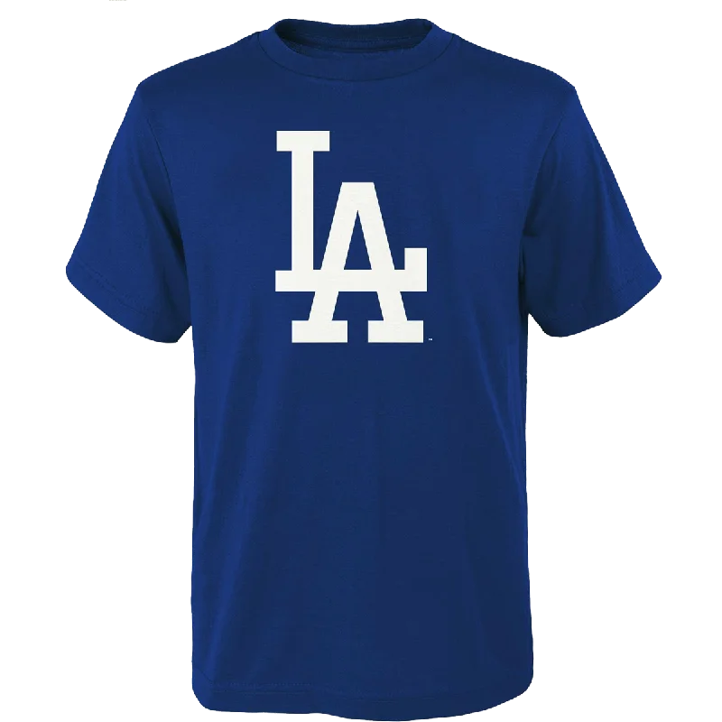 Men's Thermal - Lined Casual Shirts in Black for Added Warmth in Cold WeatherYouth Dodgers Primary Logo Short Sleeve Tee