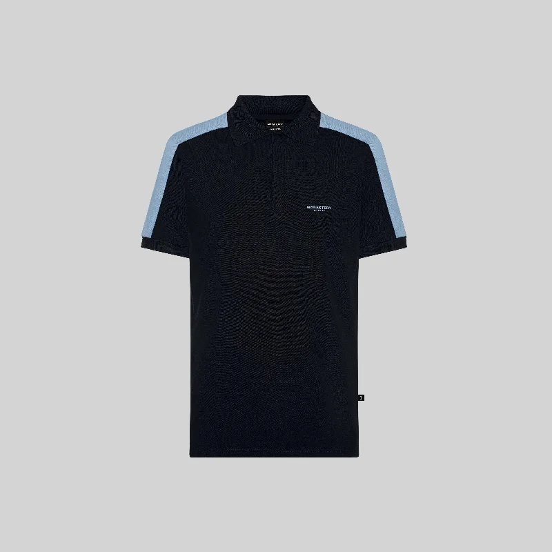 Men's luxury cashmere blend polo shirts in solid colorsMONACO POLO BOX BLACK