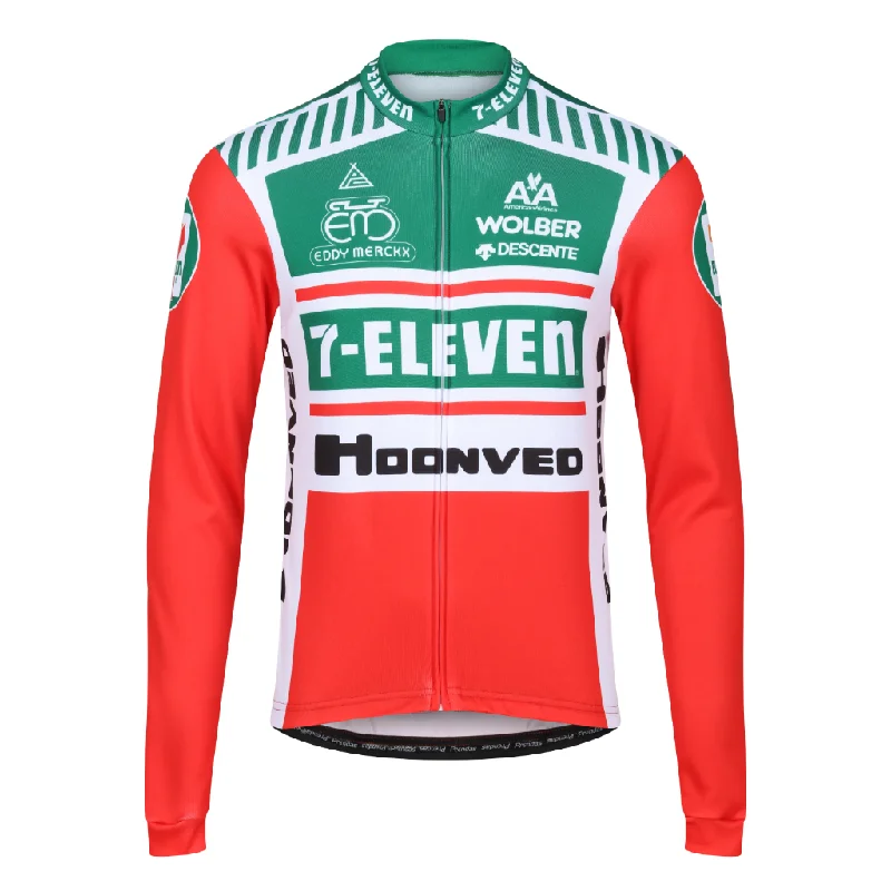 Men's Retro Hockey Jerseys with Classic Stripes and Logos for a Nostalgic Hockey Aesthetic7-11 Retro Long Sleeve Jersey