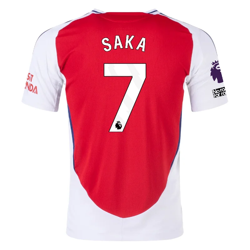 Men's Moisture - Wicking Lacrosse Jerseys with Mesh Panels for Optimal Performance on the Fieldadidas Arsenal Authentic Bukayo Saka Home Jersey w/ EPL + No Room For Racism Patches 24/25 (Better Scarlet/White)