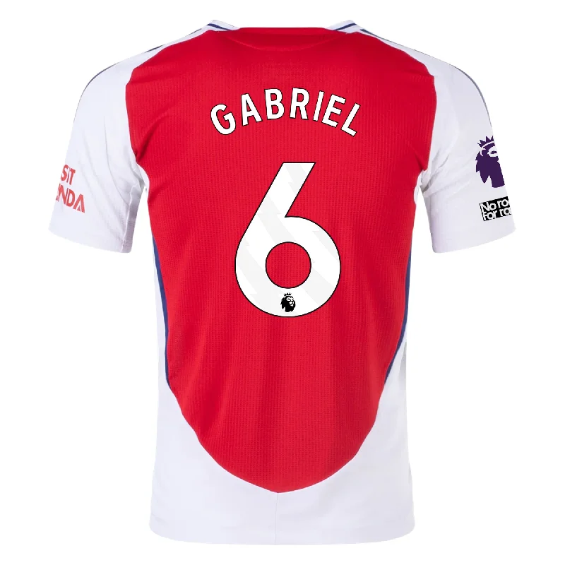 Men's Vintage American Football Jerseys of Legendary Teams for Collectors and Fansadidas Arsenal Authentic Gabriel Magalhães Home Jersey w/ EPL + No Room For Racism Patches 24/25 (Better Scarlet/White)