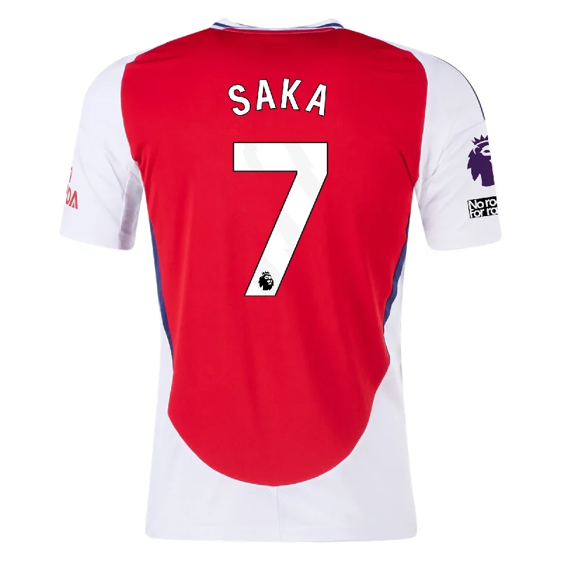 Men's Retro Hockey Jerseys with Classic Stripes and Logos for a Nostalgic Hockey Aestheticadidas Arsenal Bukayo Saka Home Jersey w/ EPL + No Room For Racism Patches 24/25 (Better Scarlet/White)