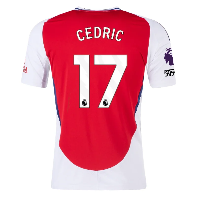Men's NBA Authentic Team Jerseys in Official Team Colors for True Basketball Fansadidas Arsenal Cédric Soares Home Jersey w/ EPL + No Room For Racism Patches 24/25 (Better Scarlet/White)