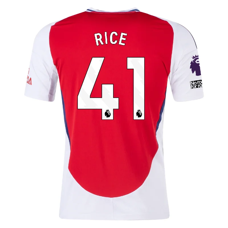 Men's Vintage American Football Jerseys of Legendary Teams for Collectors and Fansadidas Arsenal Declan Rice Home Jersey w/ EPL + No Room For Racism Patches 24/25 (Better Scarlet/White)