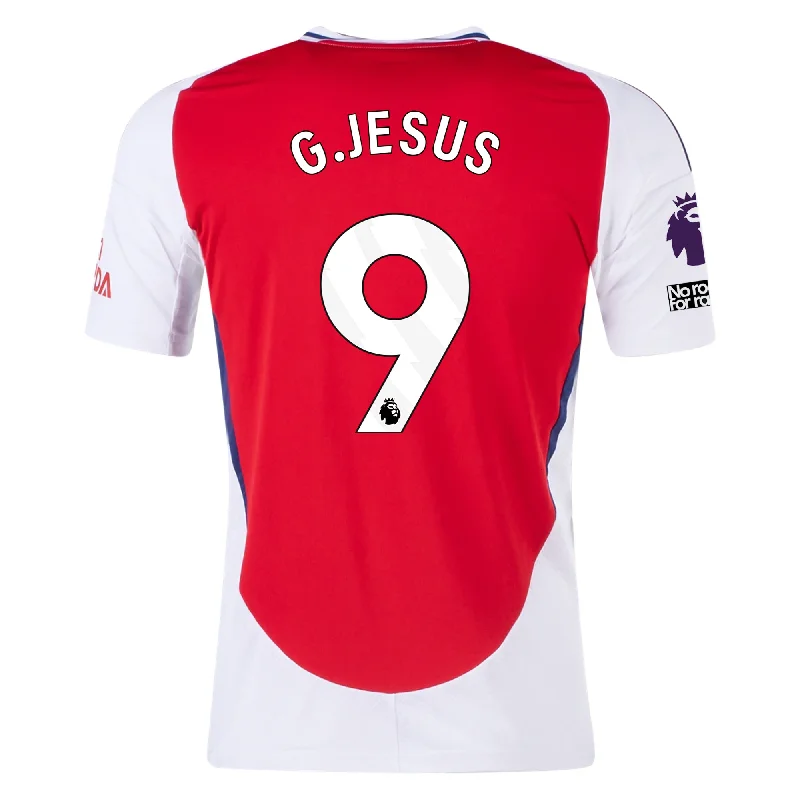 Men's Custom - Printed Baseball Jerseys with Player Names and Numbers for Personalized Styleadidas Arsenal Gabriel Jesus Home Jersey w/ EPL + No Room For Racism Patches 24/25 (Better Scarlet/White)