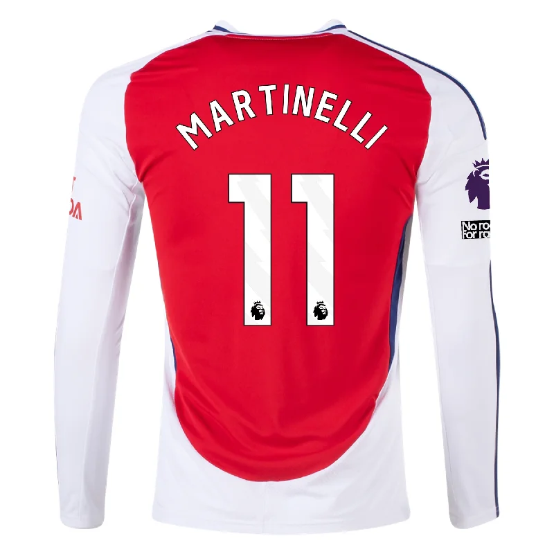 Men's Limited - Release American Football Jerseys of Rookie Stars for Early Adopters and Fansadidas Arsenal Gabriel Martinelli Home Long Sleeve Jersey w/ EPL + No Room For Racism Patches 24/25 (Better Scarlet/White)