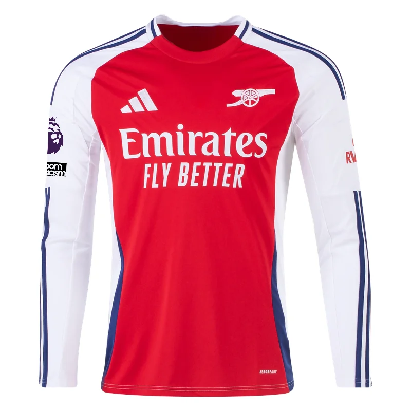 Men's Replica Hockey Jerseys of Star Players for Devoted Ice Hockey Supportersadidas Arsenal Home Long Sleeve Jersey w/ EPL + No Room For Racism Patches 24/25 (Better Scarlet/White)